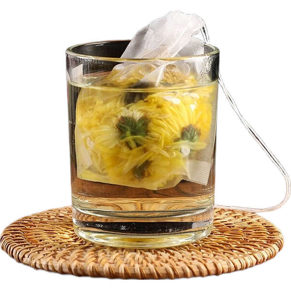Baijie Tea Filter Bags, Disposable Corn Fiber Tea Bags with Drawstring, 9*9cm, 120 Pieces