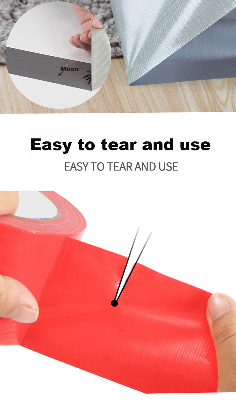 Elifo Colored Cloth-Based Tape, Strong Carpet Tape, Floor Red Carpet, Colorful Adhesive Tape, Heavy-Duty Tape, Floor Sealing Edge, Stage Curtain, Advertising Cloth, Adhesive Sticker, Can Be Hand-Torn, Waterproof And Wear-Resistant 7