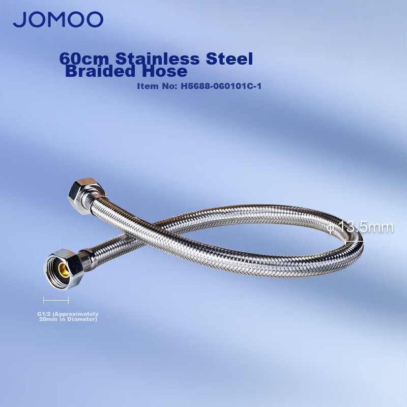 JOMOO Stainless Steel Metal Hot and Cold Water Inlet Toilet Water Heater Hose 40cm H5688-040101C-1