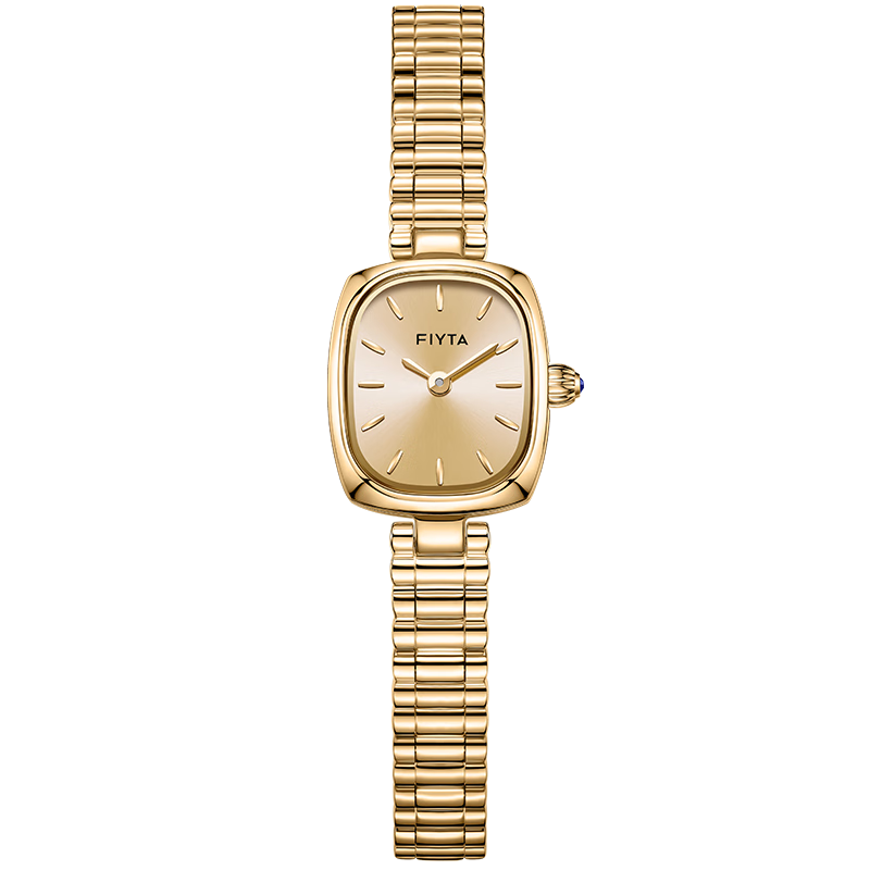 FIYTA "Little Gold Watch" Bamboo Chain Gold Dial Vintage Ladies Wristwatch, Birthday And Holiday Gift for Girlfriend