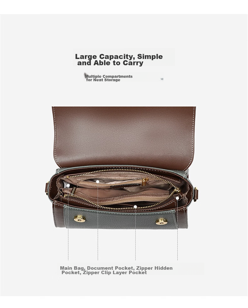 C.BANNER Top-Grain Leather Handbag for Women, Tote Bag, Crossbody Bag, High-End Versatile Brand, Birthday Gift for Girlfriend on May 20 5