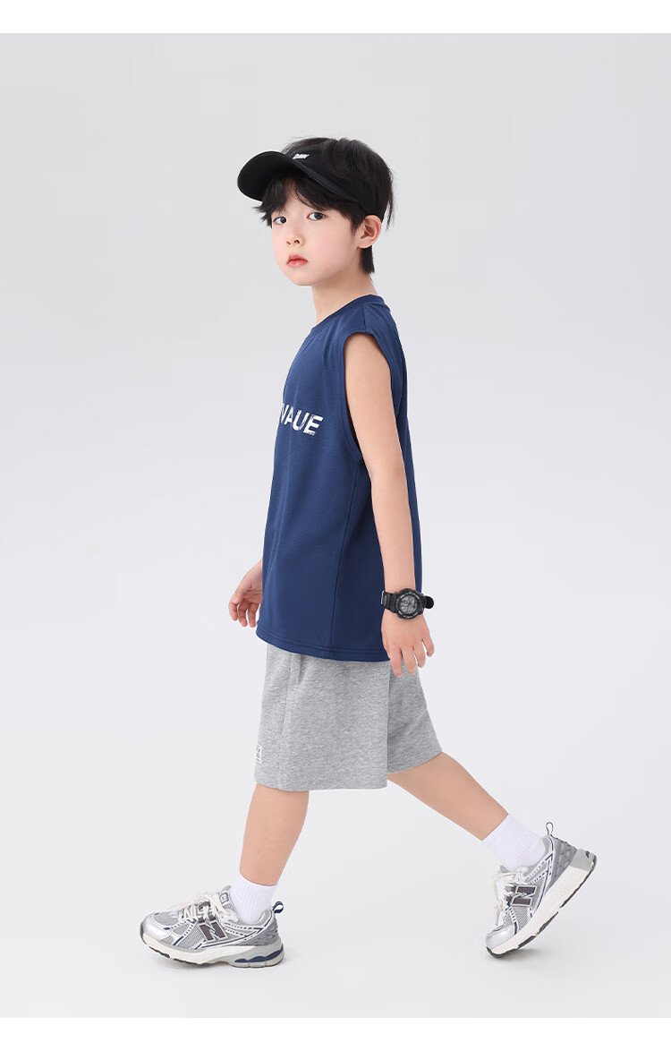 Zuoxi Boys' Tank Top, Summer Thin Sleeveless T-Shirt, 2026 New Children's Top, Mesh Quick-Dry Trendy, Yellow-Green, Size 140 23