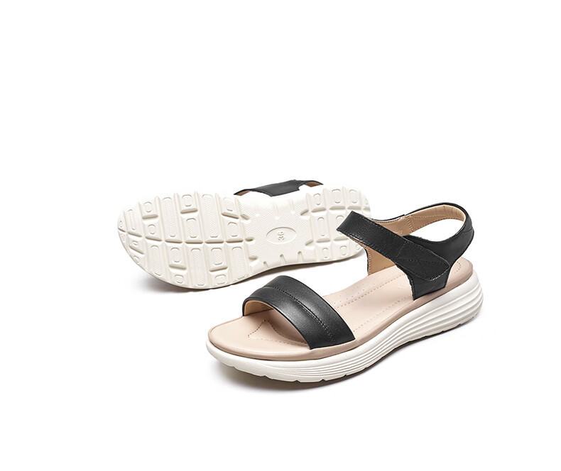 Yierkang Women's Shoes, Fairy-Style Wedge Sandals, Perfect for Dresses, Beach Shoes, Thick-Soled Mom Sandals, 18074W, Beige, Size 35 31