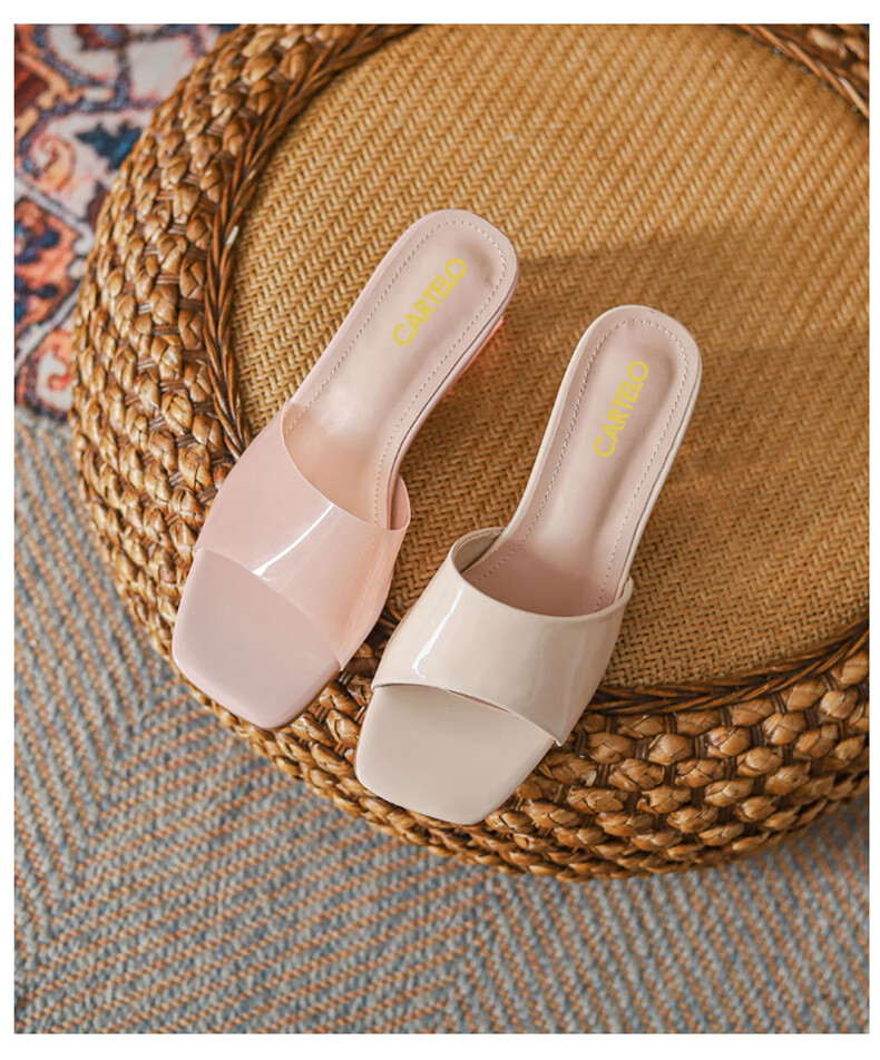 CARTELO Women's Fashionable Versatile Outdoor Open-Toe Slippers KDH-9171 Pink Size 37 16