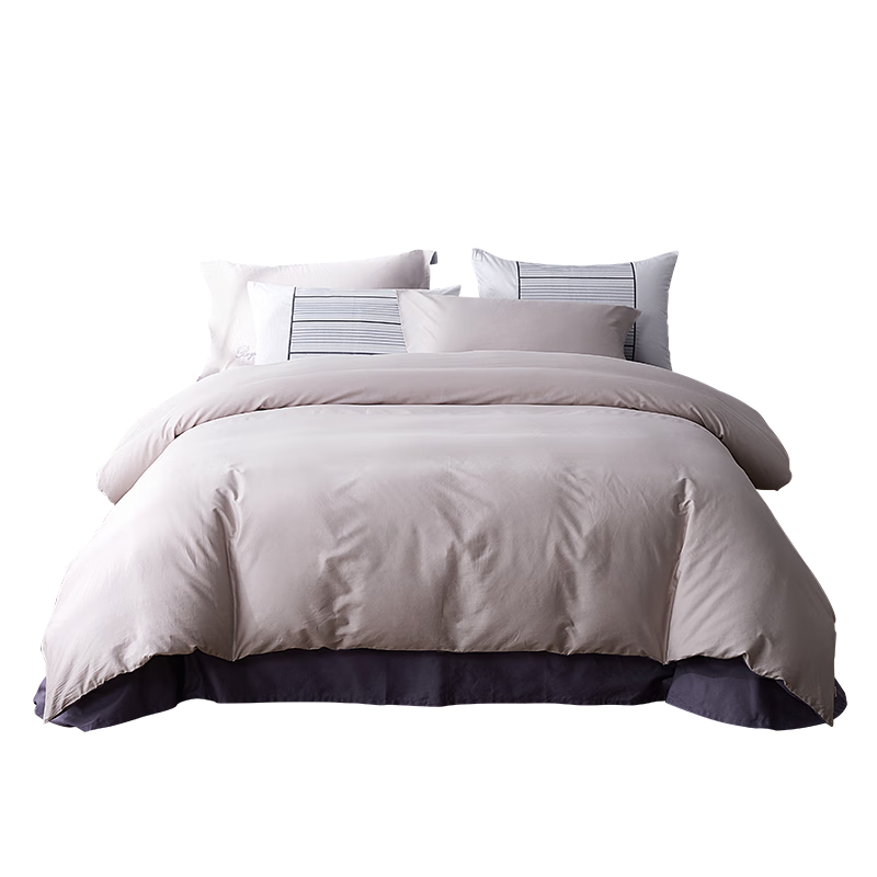 BEYOND Bedding Four-Piece Set, Pure Cotton Bedding Set, Solid Color All-Cotton Simple Bed Sheet And Duvet Cover, for 1.5-Meter Bed, 200*230cm, Home Decor