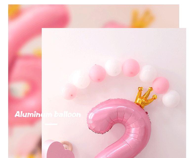 Ounizi Birthday Scene Decoration, Girl's Birthday Props, Atmosphere, Boy's Party Decorations, Happy Birthday, Pink Number Balloons 1 8