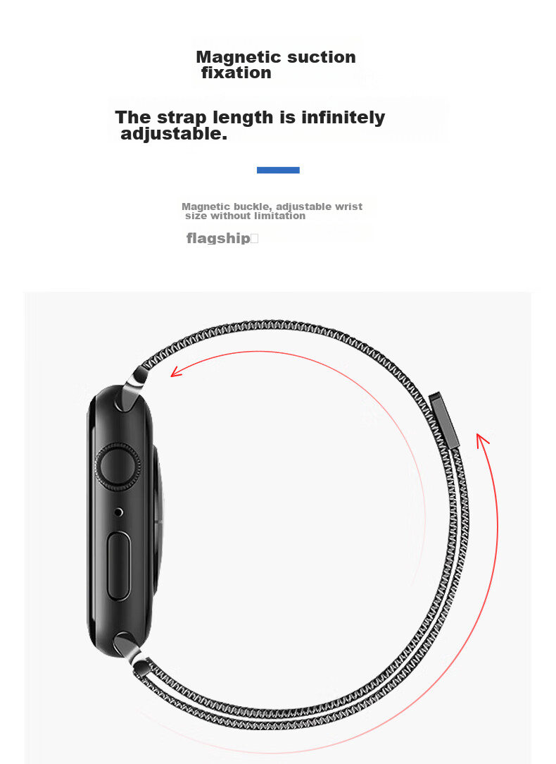 KMaxAI Compatible Milanese Loop Band for Apple Watch Series 12/11, Stainless Steel Magnetic Watch Band for Apple Watch SE 3, Metal Braided Strap for IWatch S10, Starlight 12