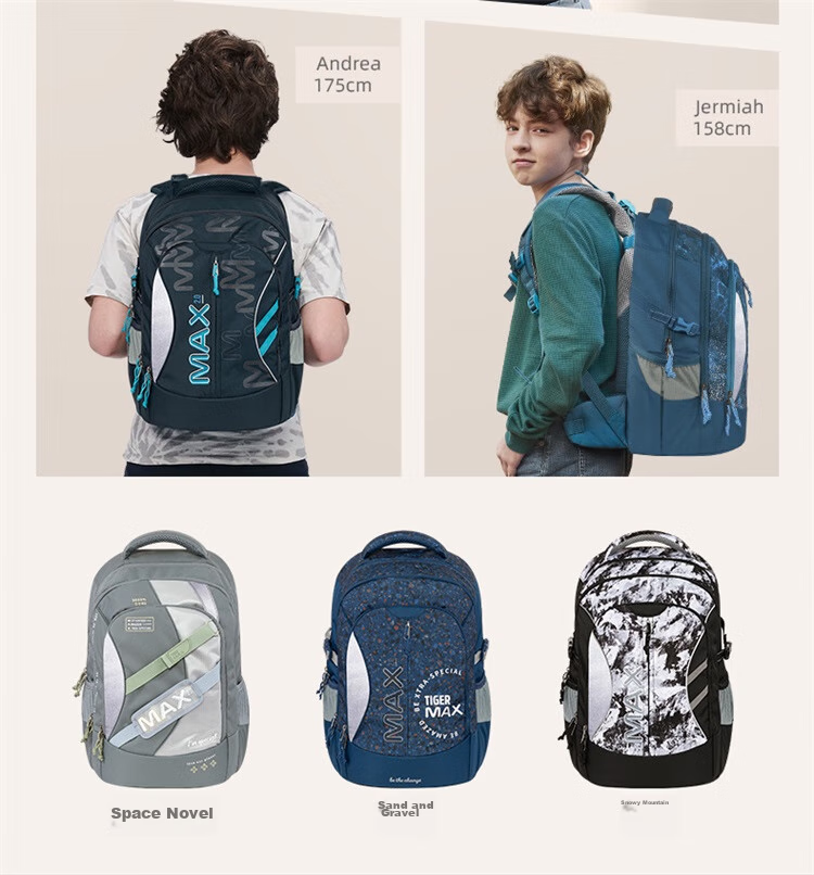 TigerFamily Middle School And High School Student Backpack for Grades 5-9, Spine-Protecting And Load-Reducing Double Shoulder Bag for Boys And Girls 5