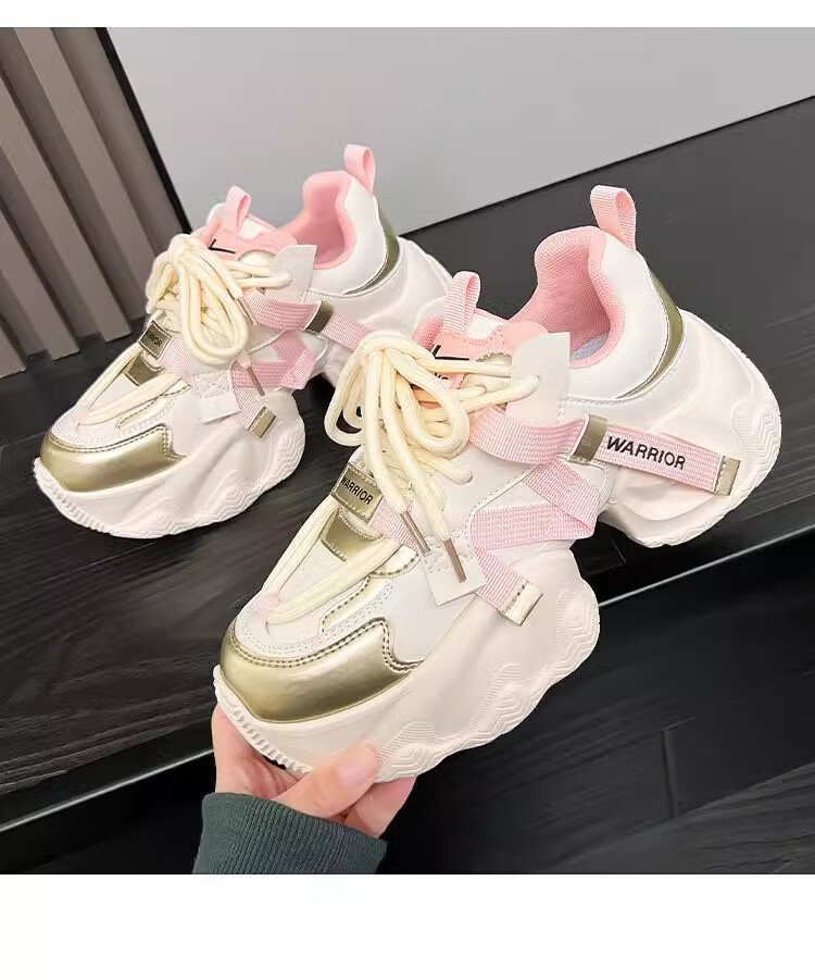 Huili Official Women's Shoes, Summer Dad Shoes for Women, 2026 New Style Sneakers, Versatile Footwear for Women, Purple And Silver Mesh Style, Size 37 12