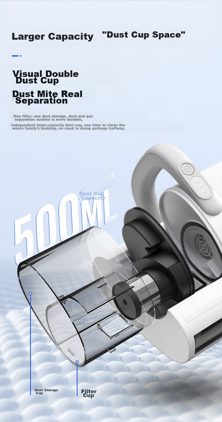 Panasonic [Cleaning Wonder] Ultrasonic Mite Remover, Bed Vacuum Cleaner for Home Use, High Suction Power, UV Sterilization, Hot Air Dehumidification, Dual Roller Brushes, Dual Beating Blades, Dual Cups MC-DC20W 10