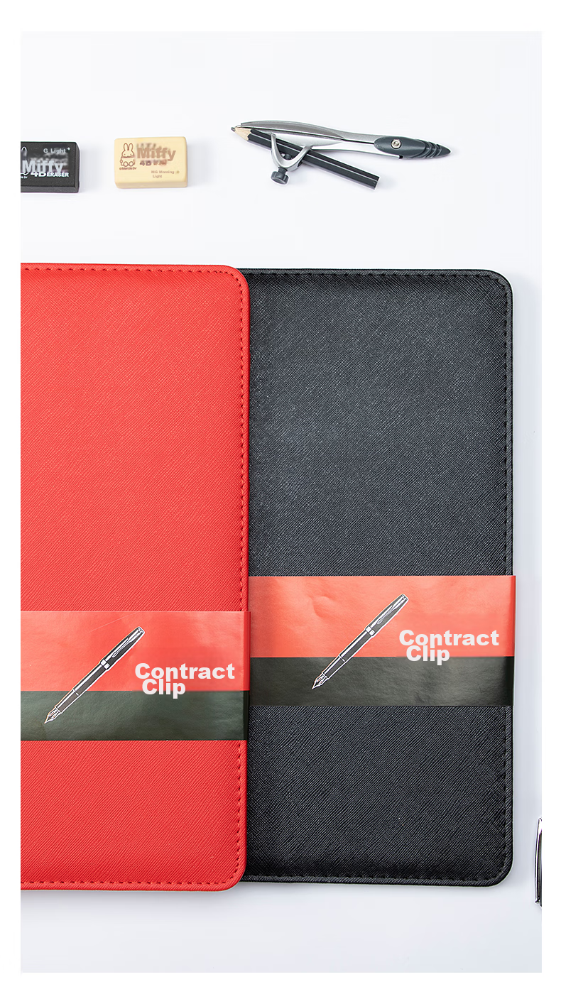 TRNFA TN-B1 Black A4 Business Contract Book/Manager Contract Folder, Classic Leather Conference Folder/contract Folder/ceremony Proposal Folder 6