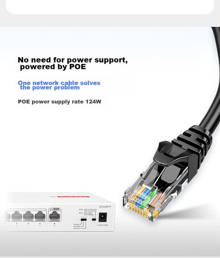 Huawei Kunling S110-8P1T Gigabit POE Switch, 8 Gigabit Electrical Ports + 1 Uplink Electrical Port, Power 124W, Enterprise-Grade Ethernet Network Cable Splitter, Hub And Flow Divider 4