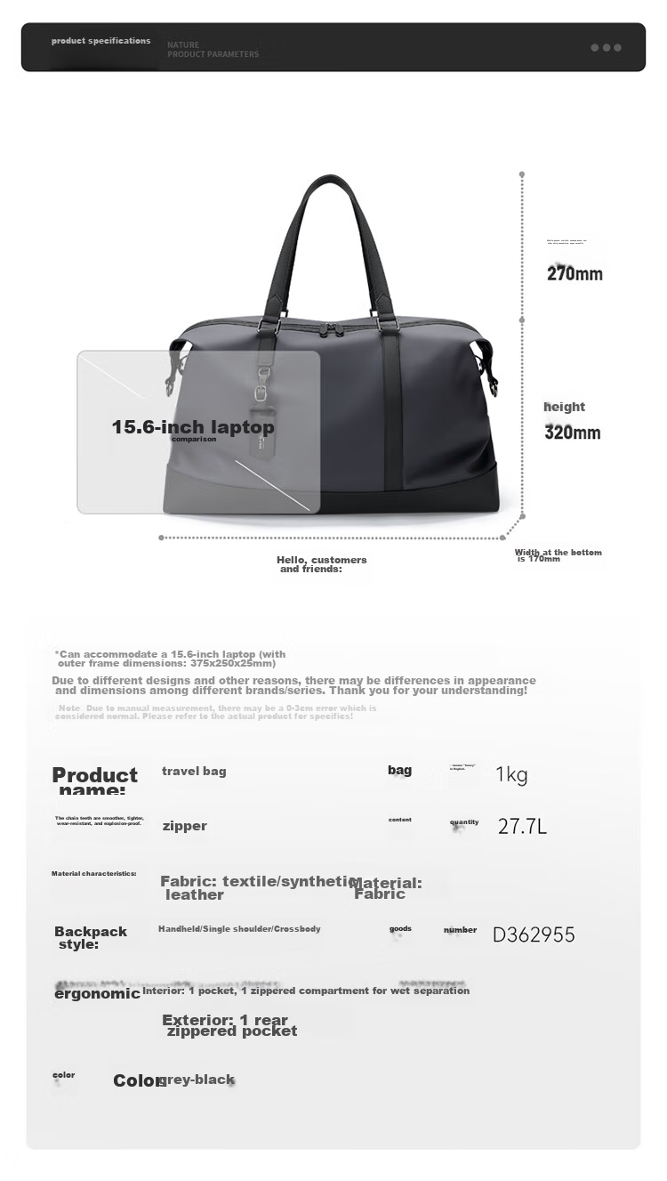 GOLF Large Capacity Travel Bag, Casual Sports Fitness Bag, Men's Handheld And Shoulder Luggage Bag, Short-Trip Business Trip Bag, Travel Bag 12