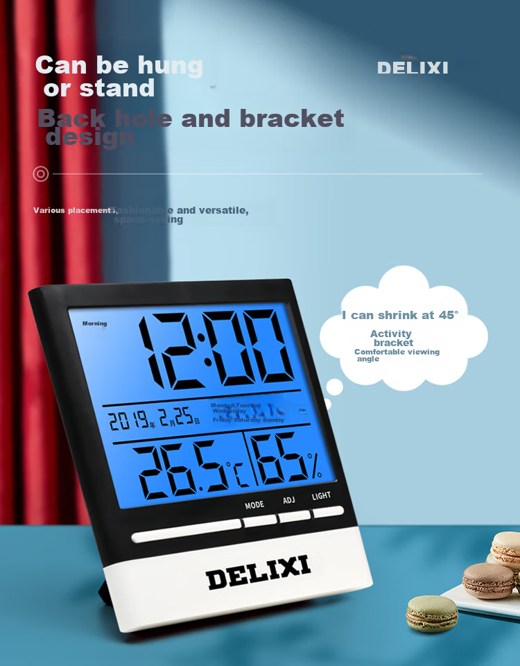 DELIXI ELECTRIC Thermometer, Indoor Home Use, High Precision, Backlit Electronic Digital Display, Temperature And Humidity Dual-Use, for Baby Room And Office 10