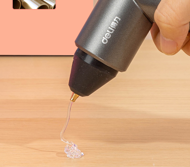 得力deli热熔胶枪10w儿童手工制作家用高粘强力热溶胶31409黑色