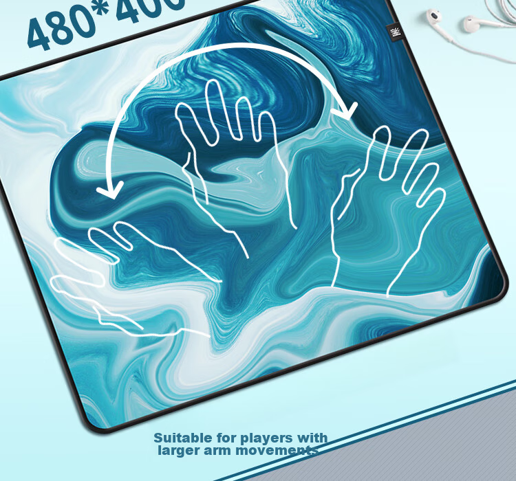 LESAILES Gaming Mouse Pad, Smooth FPS Gaming-Specific Large And Small Sizes, Waterproof Fine Surface Computer Desk Pad, ATK Kongzhi Dye Red, 2mm Deep Edge Banding, 480x400x5 10