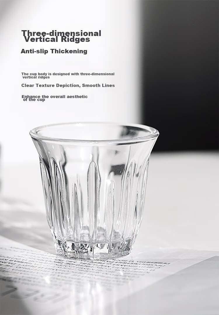 Bincoo Hand Brewed Coffee Glass Vintage Dirty Coffee Cup Australian White Cup Espresso Cup - Transparent 200ml 5