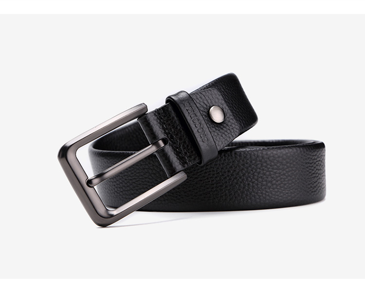 CROCODILE Men's Belt, Top-Grain Leather, Youth Fashion Soft Pin Buckle Belt, Casual Waistband 11468, Gift for Boyfriend 10