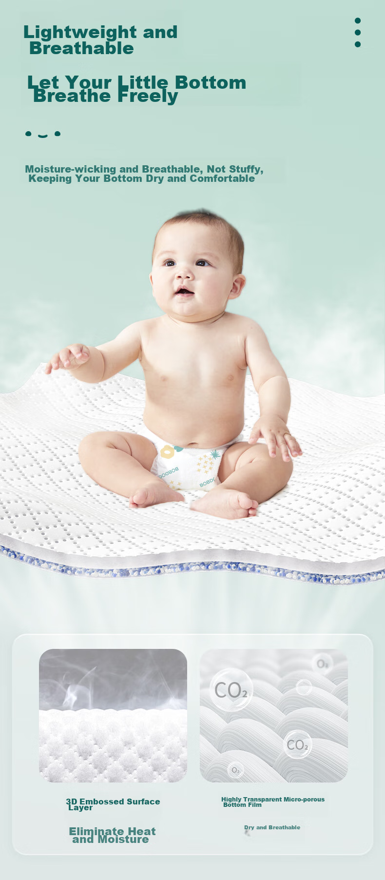 BOBDOG [No Carbamide Residue] Pineapple Pants Diapers, 2XL Size, 36 Pieces, Mild Acidic Hip Protection, Breathable Baby Diapers 6