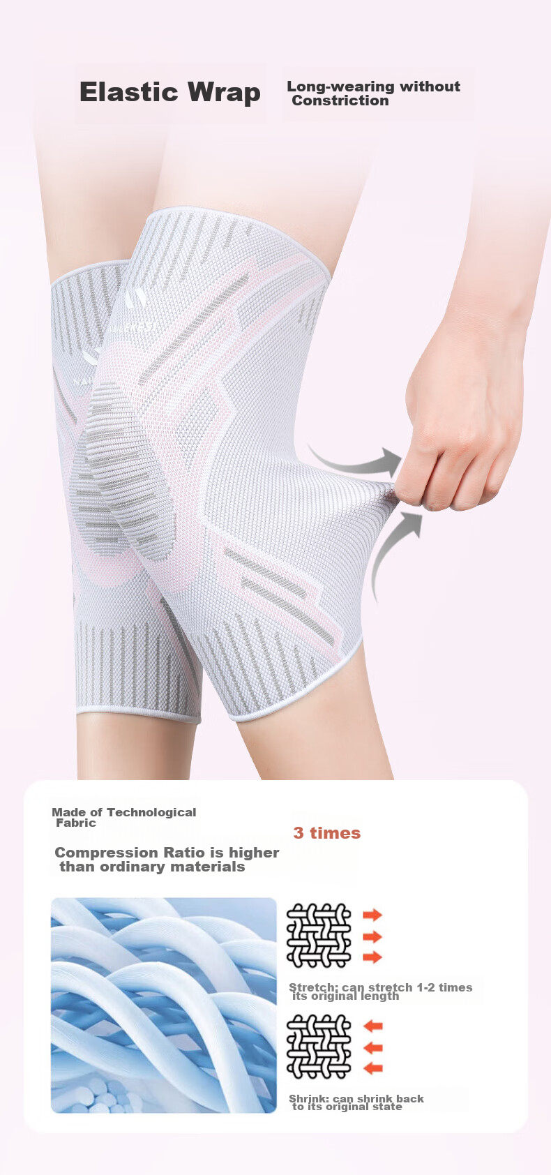 Nailikes Professional Sports Knee Brace for Women Running Protective Warm Knee Joint Support for Badminton S Size 6
