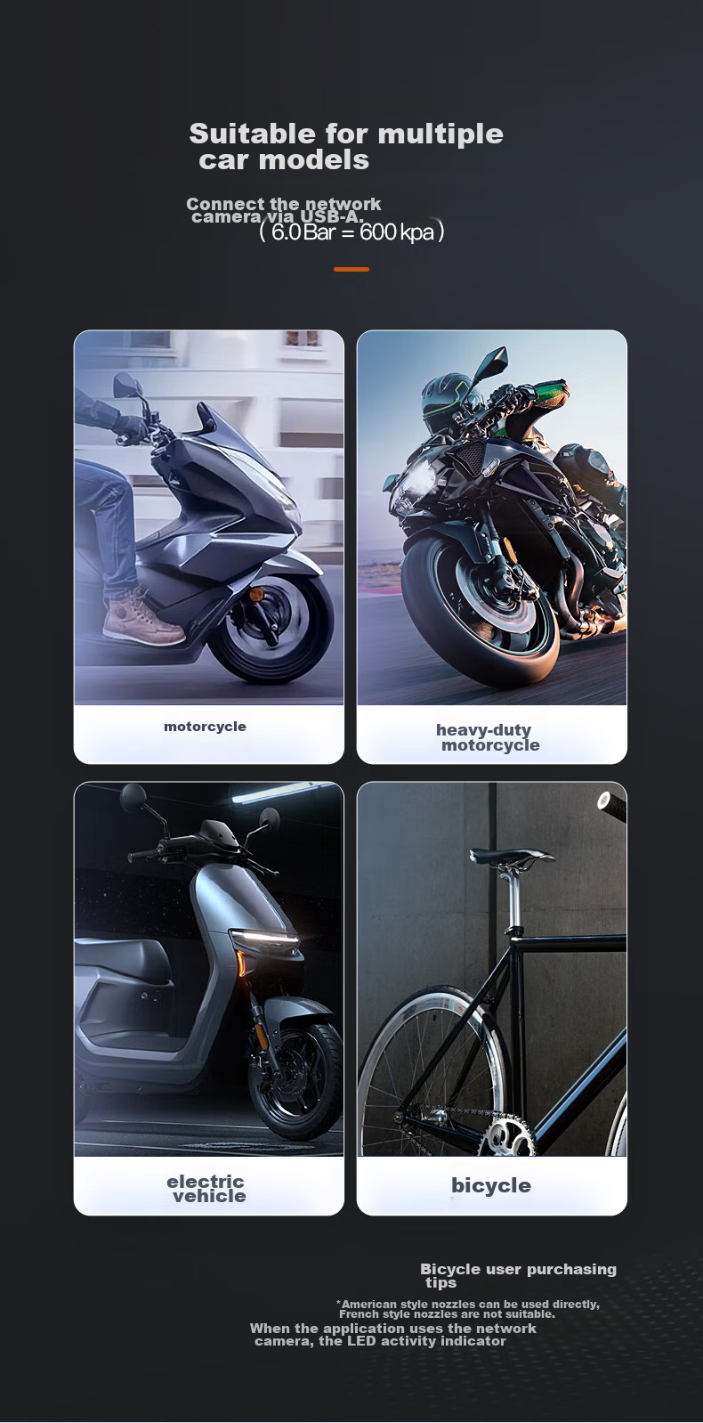 Victon Victon Motorcycle Tire Pressure Monitoring System, Electric Vehicle Solar-Powered Voice Alarm Tire Monitor 4