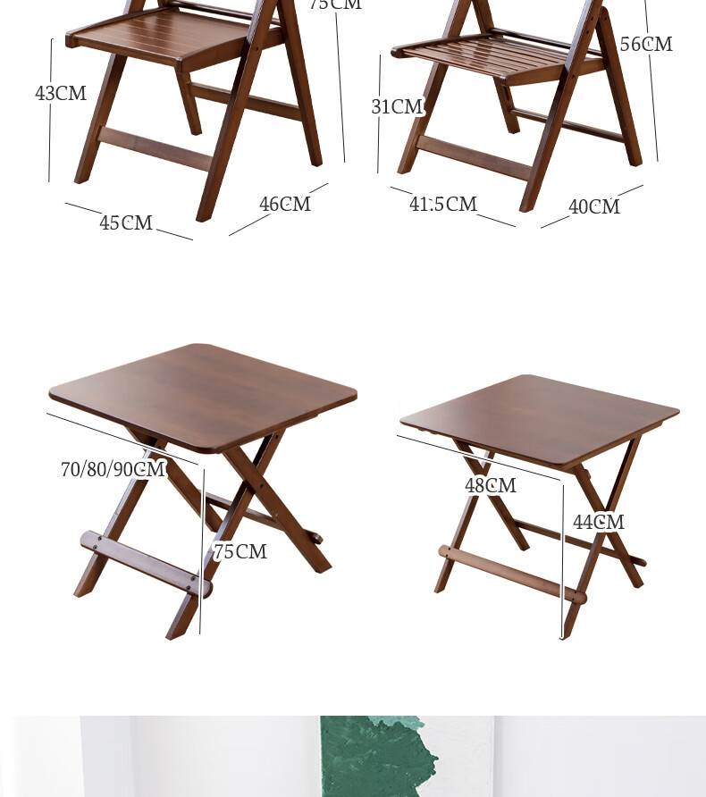 Taomengju Small Folding Square Table, Foldable Dining Table, Bamboo And Wood Eating Table, Simple Home Balcony Folding Table, Tea Table 12