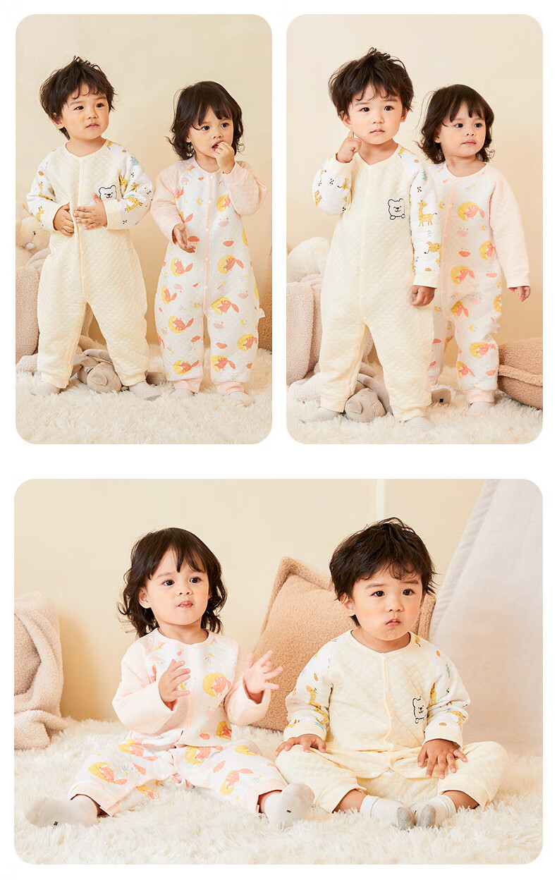 Shubeiyi 2-Pack Baby Clothes Autumn Winter Newborn Romper Full Moon Baby Warm Jumpsuit Pink Size 66 3