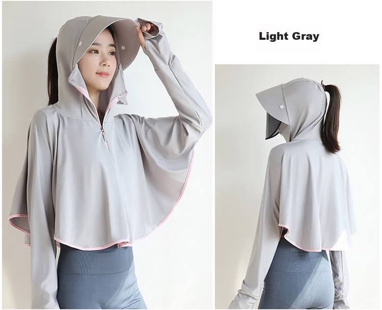 GLO-STORY Sun Protection Clothing for Women, Detachable Lens Sun Visor, Outdoor Driving UV Protection Coat, WST124073 24
