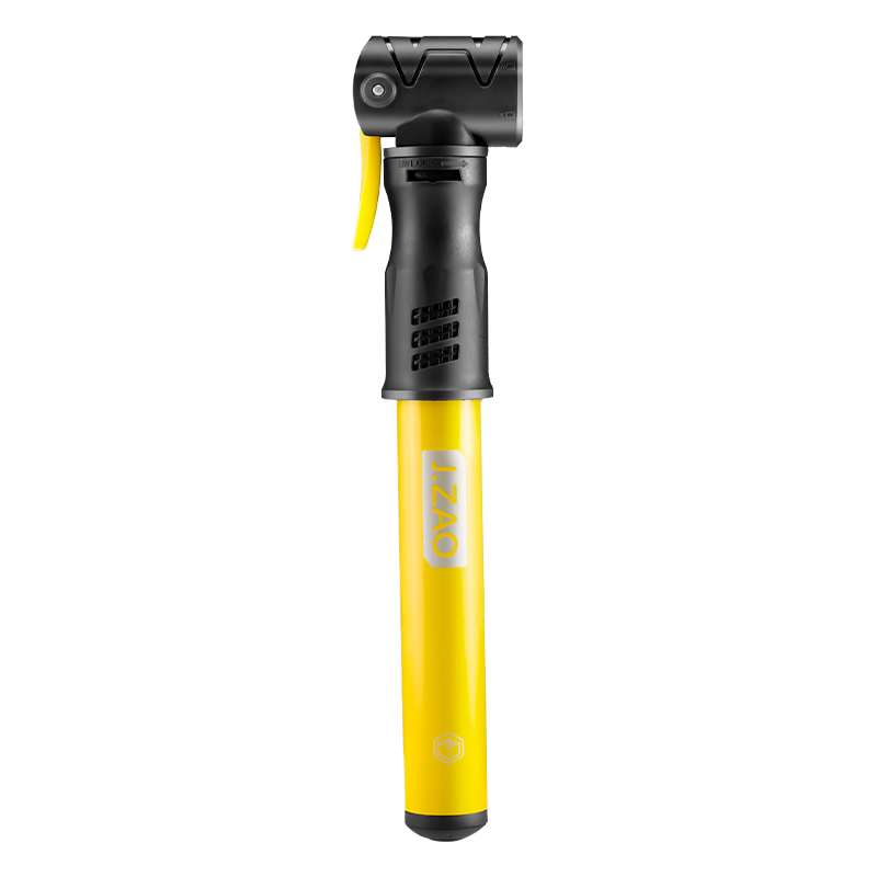 JD Original 120PSI Mini High-Pressure Air Pump, Bicycle Balloon Inflator, Universal English/American/French Valve, Yellow with Stand