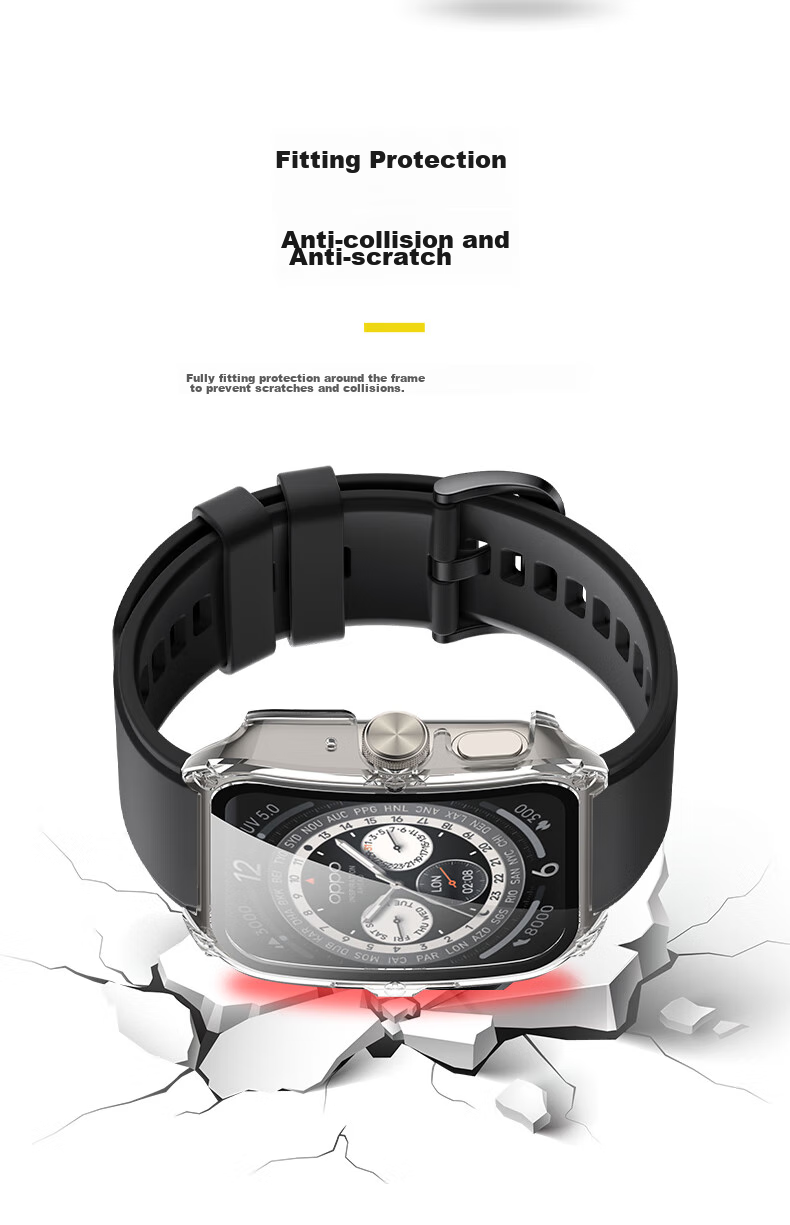 KMaxAI Compatible with OPPO Watch 4 Pro Protective Film + Hard Case, Integrated Full Protection Cover for Watch Face + Screen Protector, Anti-Scratch, Anti-Fingerprint, Shockproof Tempered Glass Film, Black 8