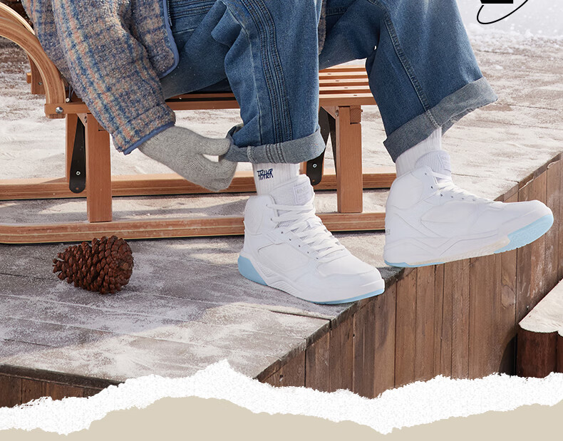 361° Men's Sports Shoes, Autumn And Winter High-Top Fleece-Lined Warm Cotton Shoes, Casual Sneakers for Men, 672146606A-8 10
