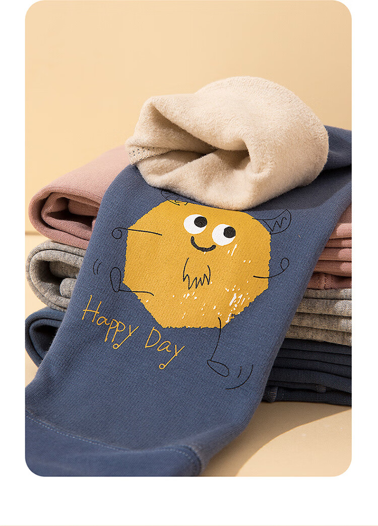 Dingguagua Children's Thermal Pants Boys Autumn Fleece Thickened Inner Wear Fleece Cotton Lined Pants 6A01 170 16