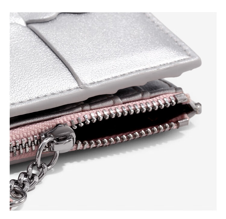 Toutou Coin Purse, Woven Storage Card Holder, Multi-Card Slots, Large Bill Clip, Silver Clutch, Gift for Girls And Best Friends, Travel And Birthday Present 23