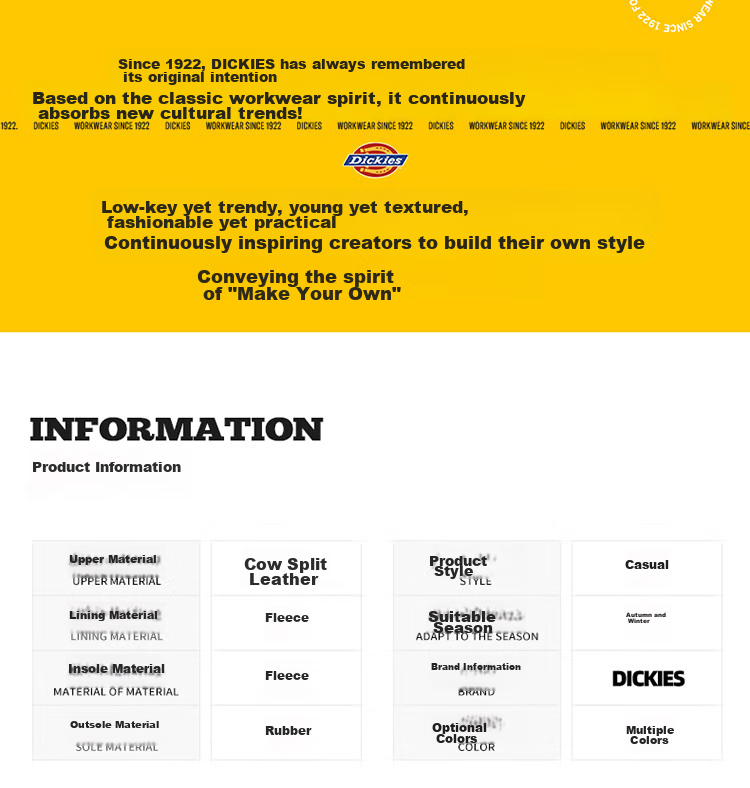 Dickies Women's Snow Boots, Comfortable Casual Flat Shoes, Fleece-Lined Thick Cotton Shoes, Yellow-Brown, Size 35 2