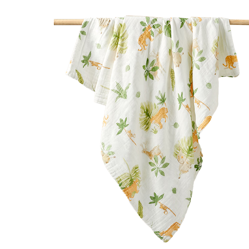 AIBEDILA Baby Bath Towel, Children's 6-Layer Antibacterial Gauze Bath Towel, Quick-Drying Ultra-Soft Towel Blanket, 110*110cm
