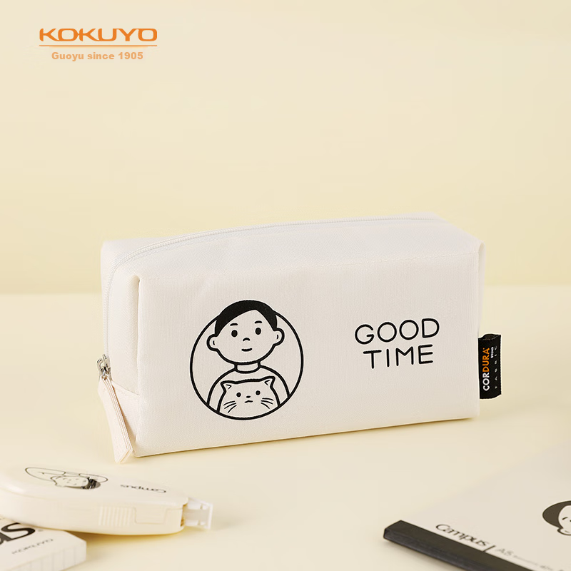 KOKUYO Noritake Collaboration Pencil Case, Student Stationery Storage Box, Large Capacity, White, 1 Piece, WSG-PC2X222W
