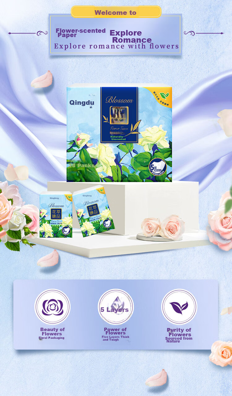 APP Handkerchief Tissues, 4-Ply, 7 Sheets*18 Packs, Portable Small Packets, Jiangnan White Tea, Large Size 3