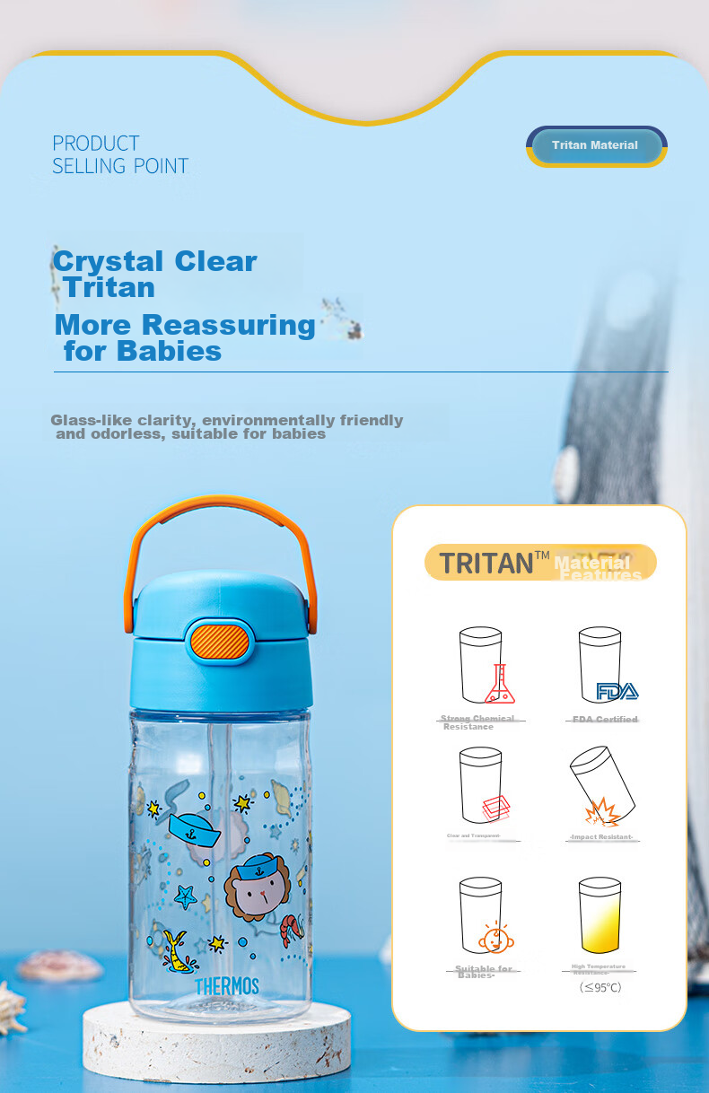 THERMOS Kuromi Co-Branded Children's Straw Cup, Essential for Primary School And Kindergarten Students, Tritan Water Bottle, 600ml, Pink 7