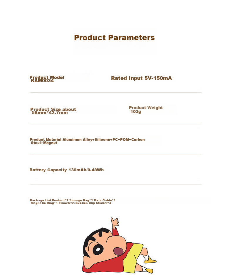 ROCK Crayon Shin-Chan Electric Suction Cup Magnetic Phone Holder, Car Navigation Dashboard Vacuum Suction Foldable Extendable Universal Multifunctional Bedside Desktop Live Streaming Support Stand 20