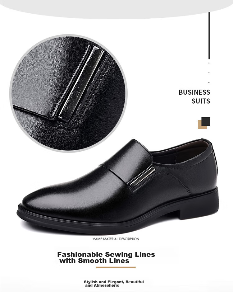 EGCHI Men's Leather Shoes, Business Casual Formal Wear, British Style, Durable And Comfortable Commuter Shoes for Men, CPZ0917, Black, Size 39 7