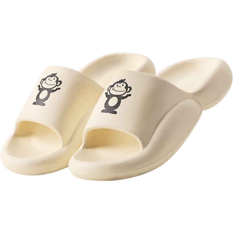 BAIHOU Cute Summer Slippers for Men And Women, Thick-Soled Indoor Sandals with Squishy Feel, Home Use, 003 White, Size 44-45