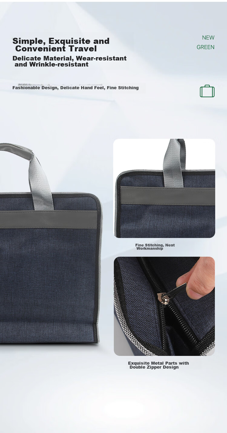 TANGO Three-Dimensional Office Handbag/conference Bag/business Bag/document Bag/laptop Bag/briefcase Business Storage Bag for Men And Women, Thickened, Blue LH759 6