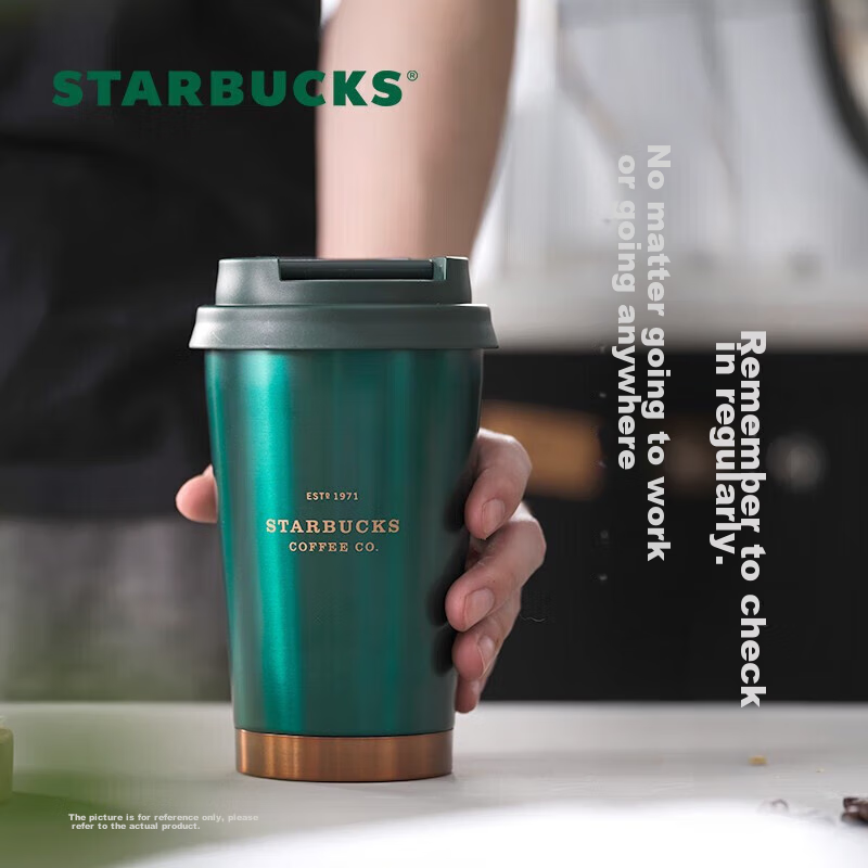 Термокружка Starbucks Green with Gold Trim, 384 мл, портативная автомобильная кружка, рождественский подарок