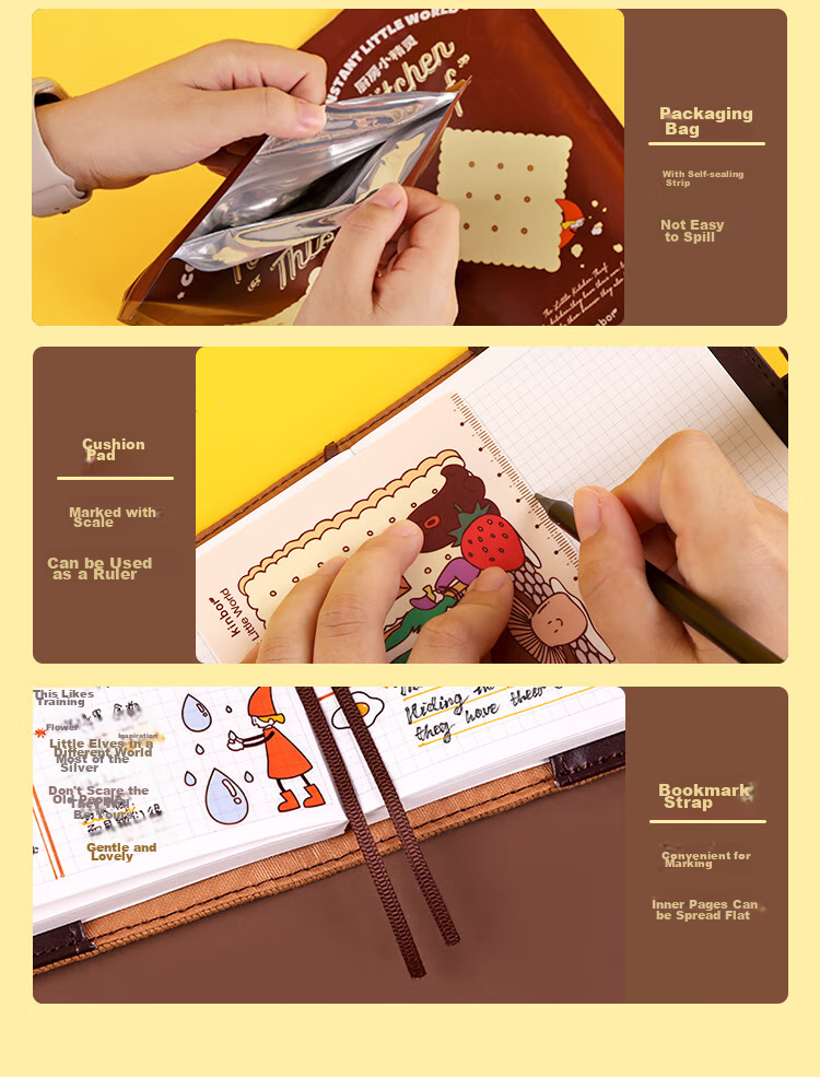 Kinbor [Mid-Autumn Festival Gift] Kitchen Fairy 128-Sheet A6 Planner Notebook Set Gift Box, Girls' Gift Stationery (With Pad, Stickers, Stamp, Memo Pads) DT56085 10
