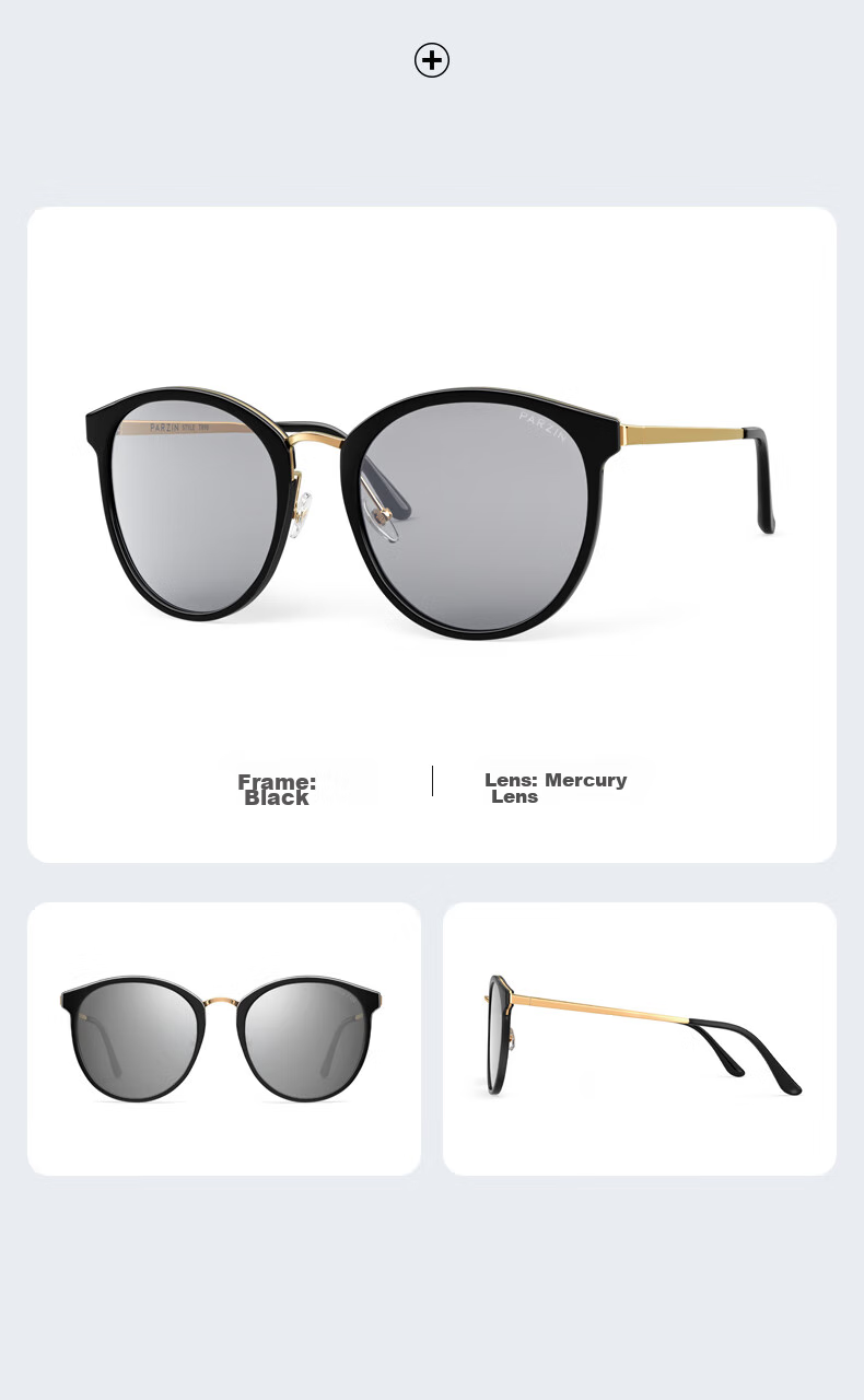 PARZIN Polarized Sunglasses for Women, Retro Large Frame Sun Protection Glasses, Driving Fashionable Sunglasses Gift PZ9913 14