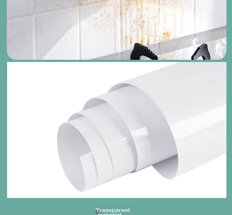 FOOJO Transparent Kitchen Oil-Proof Sticker, Heat-Resistant PET Waterproof And Moisture-Proof Cabinet Protection Film, Cupboard Sticker, 40cm*5 Meters 8