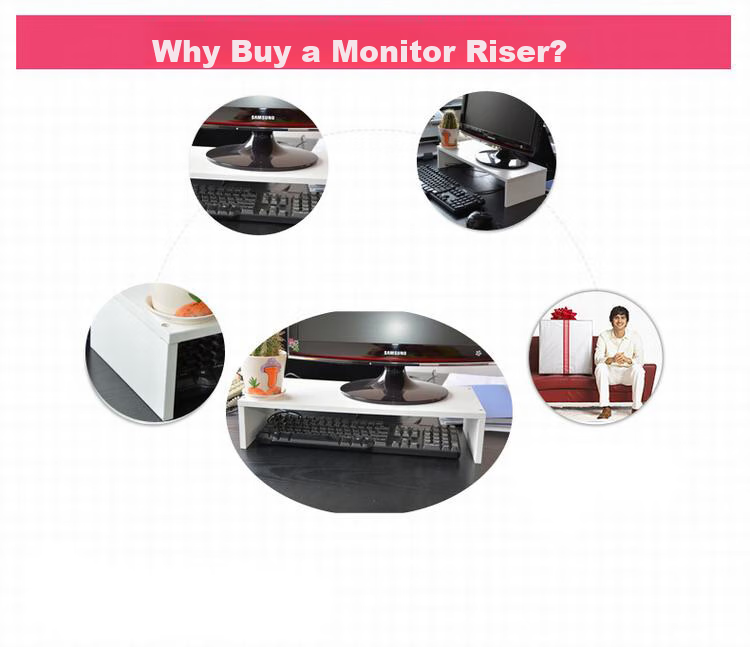 HMJIA Computer Desk Monitor Riser Stand, Single-Layer Keyboard Storage Rack, Portable Organizer Shelf, H-X302W 5