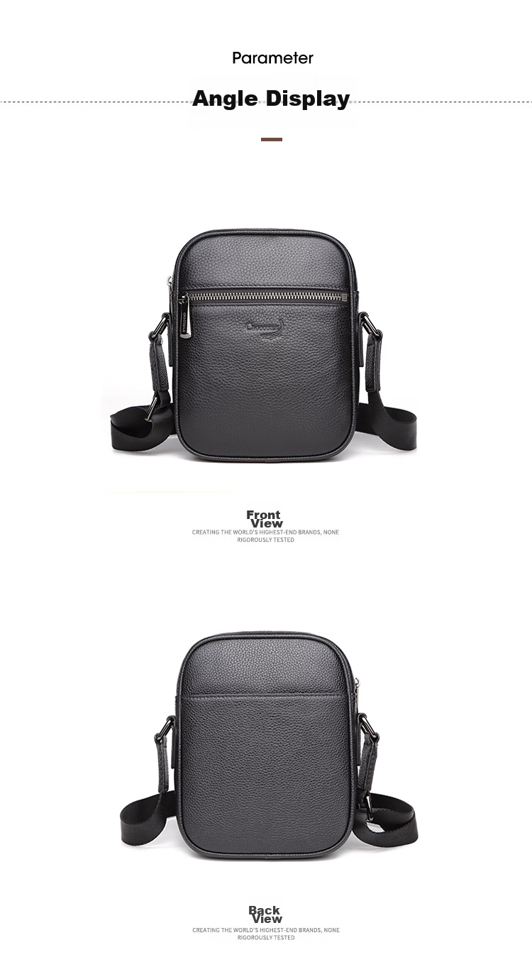 CROCODILE Trendy Fashion Shoulder Bag for Men, Top-Grain Leather Casual Simple Crossbody Bag 12932 Gift for Boyfriend 12