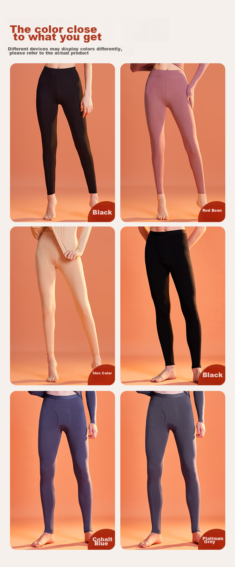 Ordifen Modal Heating Fiber Thermal Pants 5A Antibacterial Women's Seamless Warm Slim Fit Thermal Underwear Dusty Pink M 16