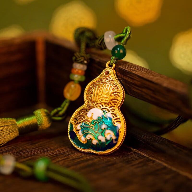 SINO-FOREIGN ENAMEL GALLERY "Good Luck" Hanging Ornament, Car Key Pendant, Small Accessories for Backpacks And Gourds, New Year Gift